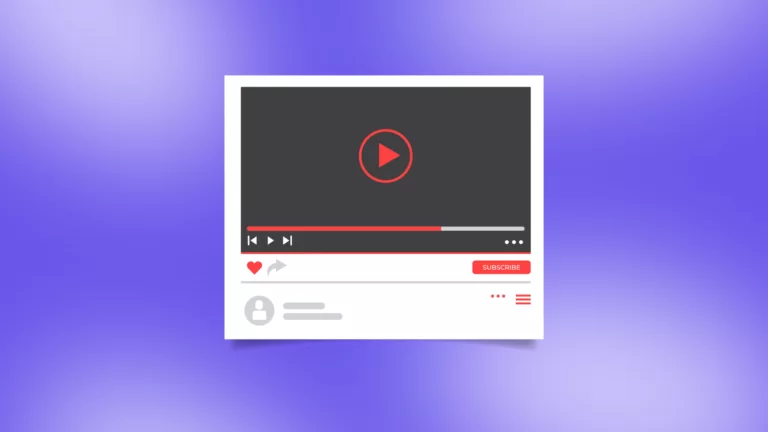 YouTube video player mockup